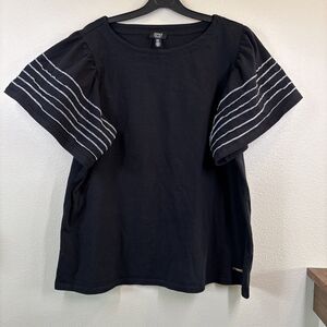 Jones New York Black  Short Sleeve Shirt Size XL